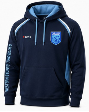 TWO BLUES COTTON HOODIE